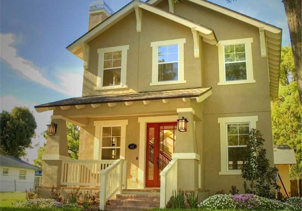 Color photograph of Craftsman home plan (ThePlanCollection: House Plan #116-1007)
