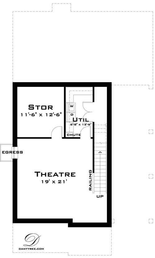 Floor Plan Basement of Mediterranean Plan #116-1008