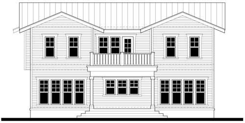 Home Plan Rear Elevation of this 4-Bedroom,2496 Sq Ft Plan -116-1009