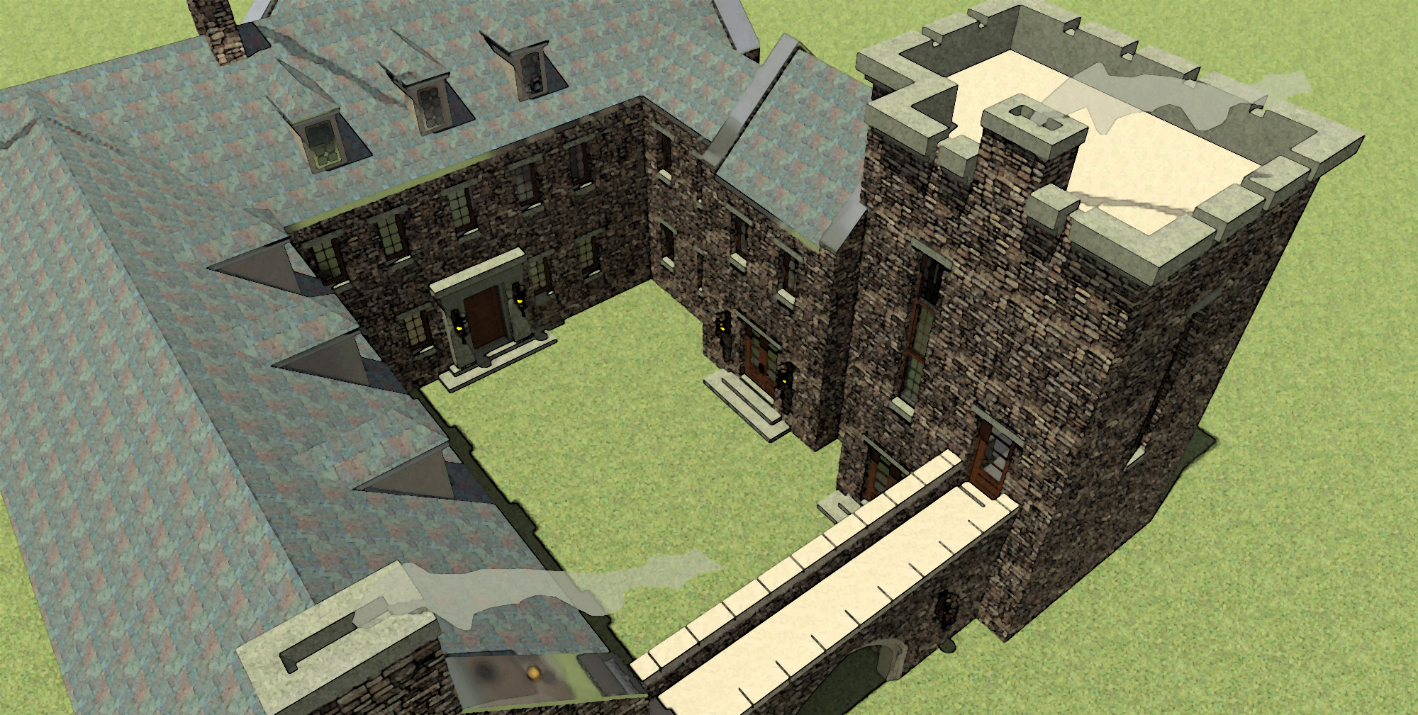 Aerial View of this 5-Bedroom, 6974 Sq Ft Plan - 116-1010