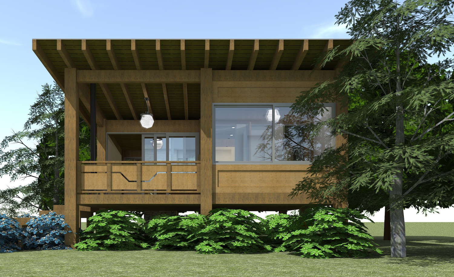 Home Plan Right Elevation of this 1-Bedroom,456 Sq Ft Plan -116-1013