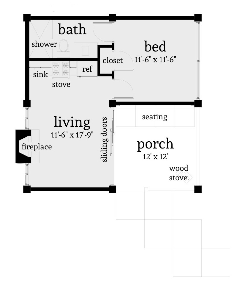 Floor Plan First Story of Modern Plan #116-1013