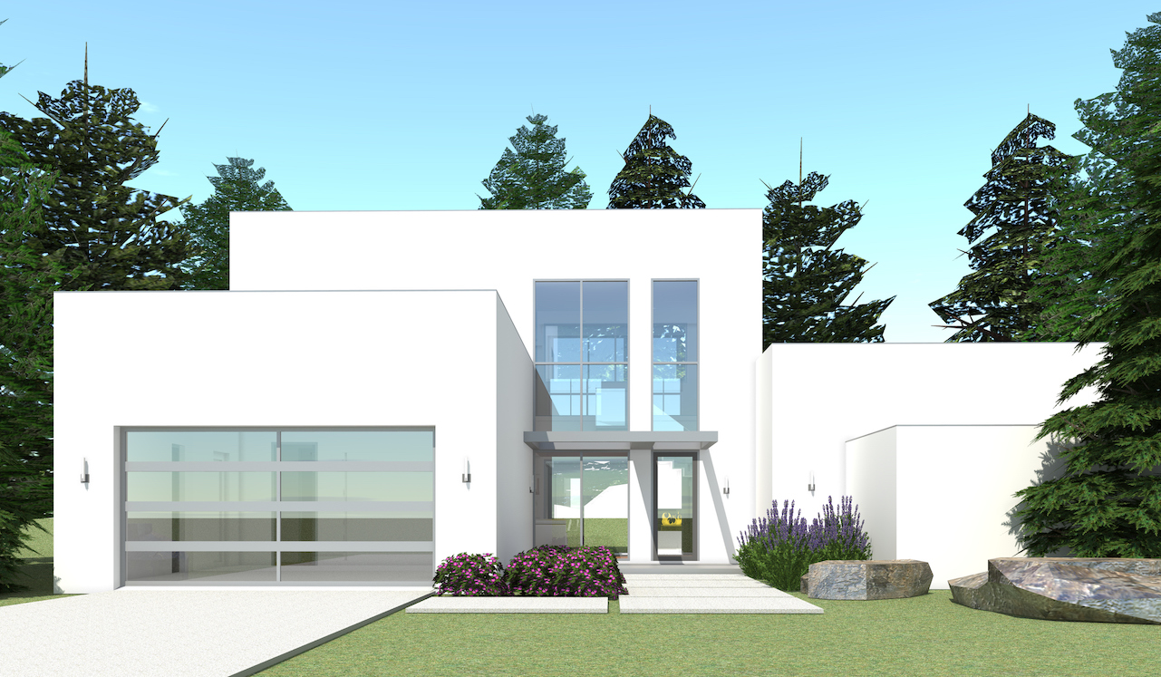 Modern style home (ThePlanCollection: Plan #116-1015)