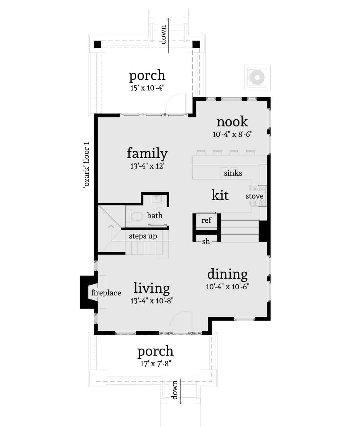 Floor Plan Main Level of Modern Plan #116-1016