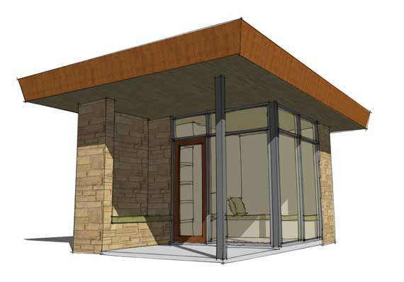 This is a 3D rendering of these Small House Plans.