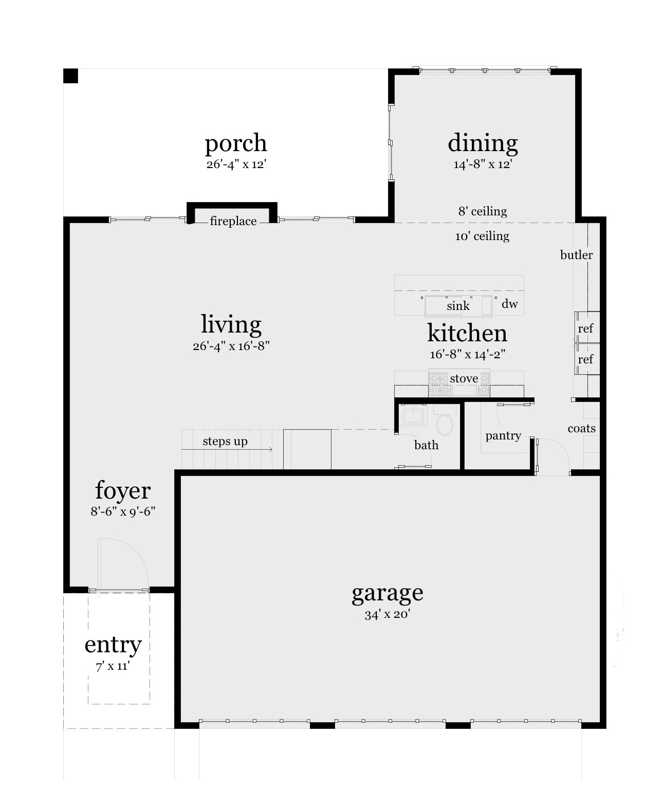 Floor Plan First Story of Modern Plan #116-1018