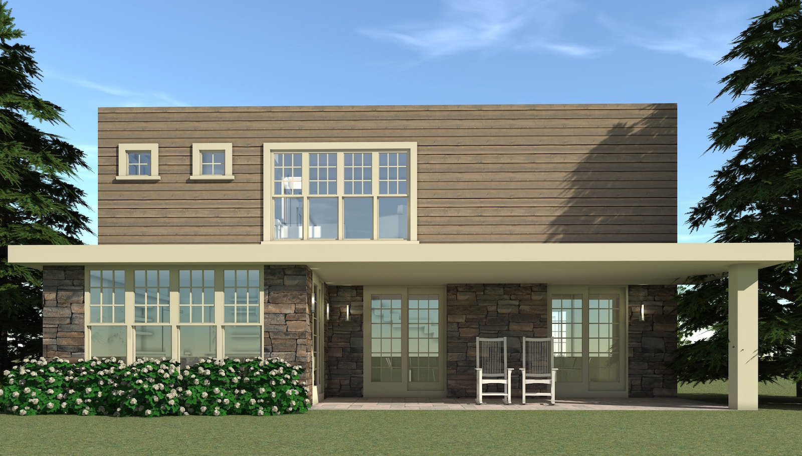 Home Plan Rear Elevation of this 5-Bedroom,3000 Sq Ft Plan -116-1018