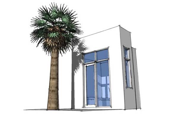 Front elevation of Modern home (ThePlanCollection: House Plan #116-1022)