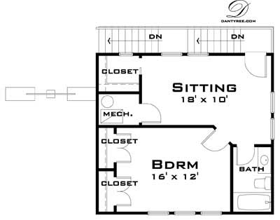 Floor Plan Second Story of Garage w/Apartments Plan #116-1027