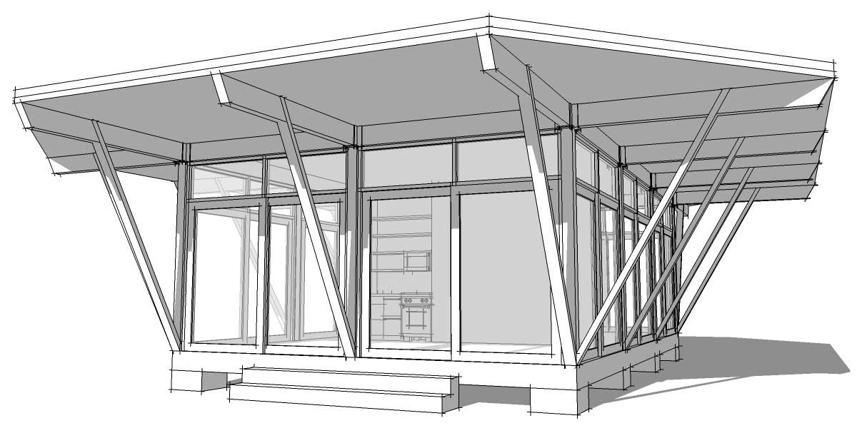 Front elevation of Modern home (ThePlanCollection: House Plan #116-1035)