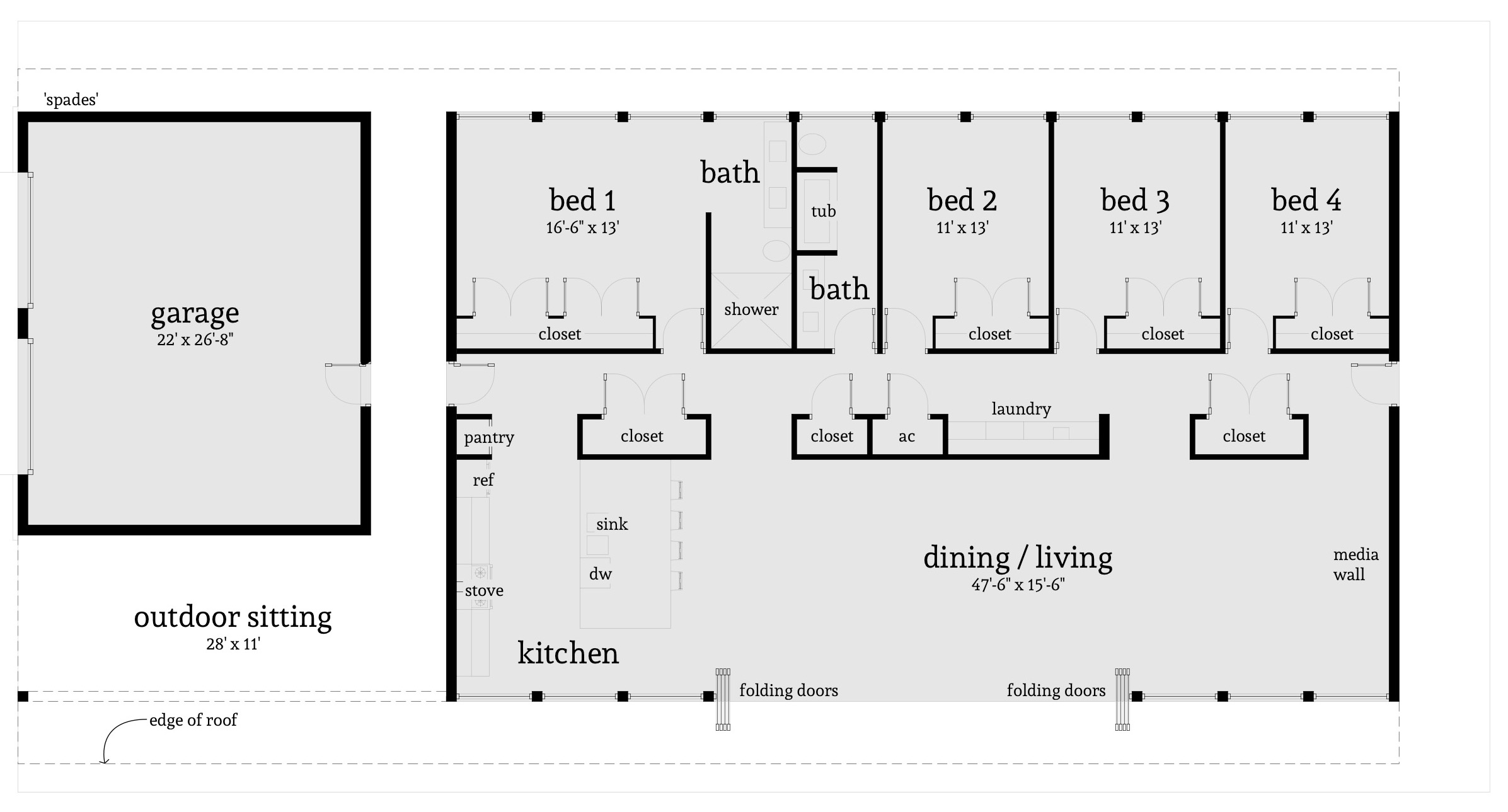 Floor Plan First Story of Modern Plan #116-1037