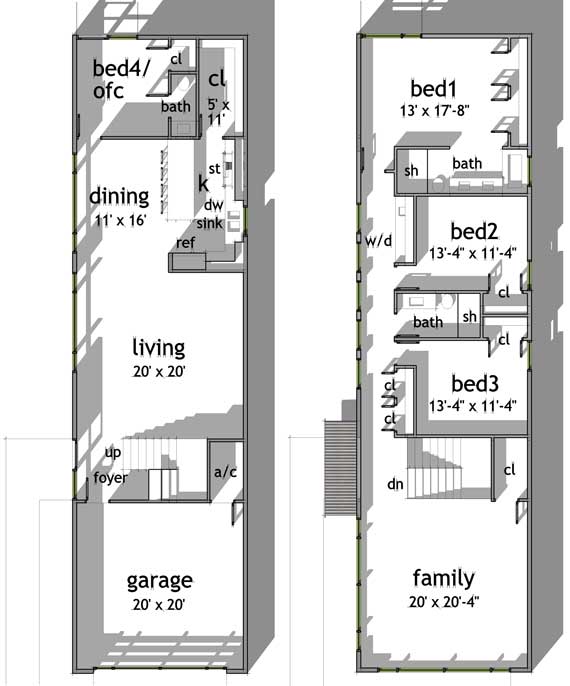 Floor Plan First Story of Modern Plan #116-1038