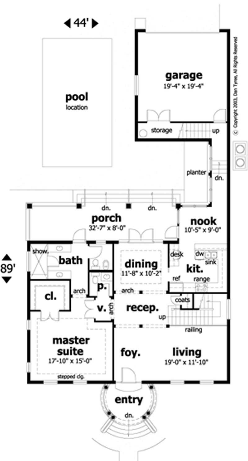 Floor Plan First Story of Traditional Plan #116-1039