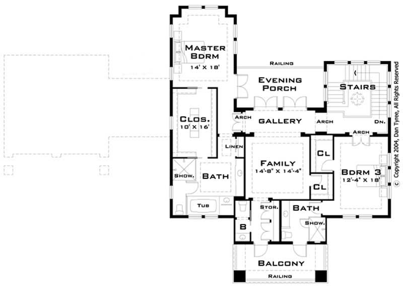 Floor Plan Second Story of Ranch Plan #116-1041