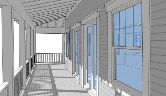 Porch of this 2-Bedroom, 1527 Sq Ft Plan - 116-1043