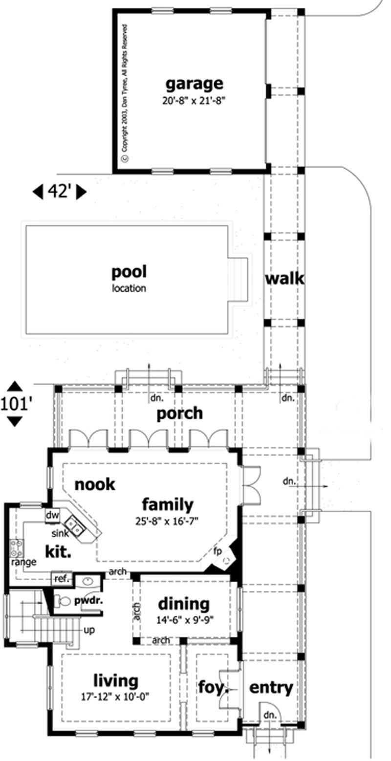 Floor Plan First Story of Coastal Plan #116-1055