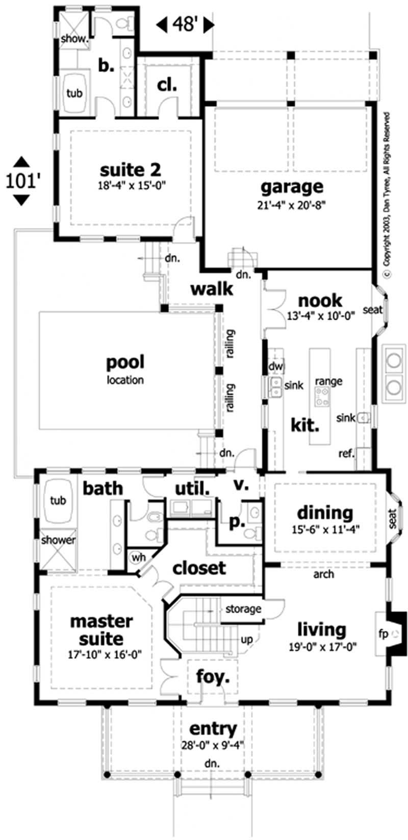 Floor Plan First Story of Country Plan #116-1066