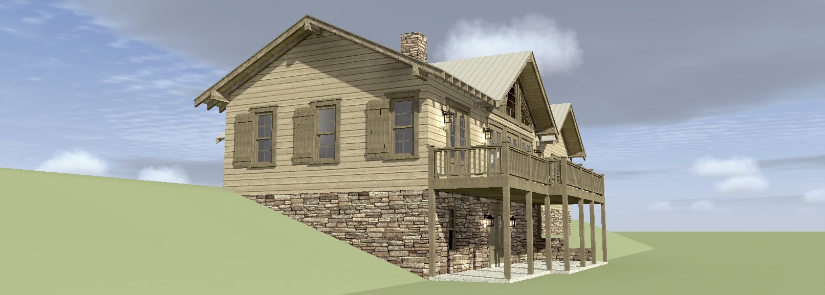Home Plan Left Elevation of this 3-Bedroom,2200 Sq Ft Plan -116-1074