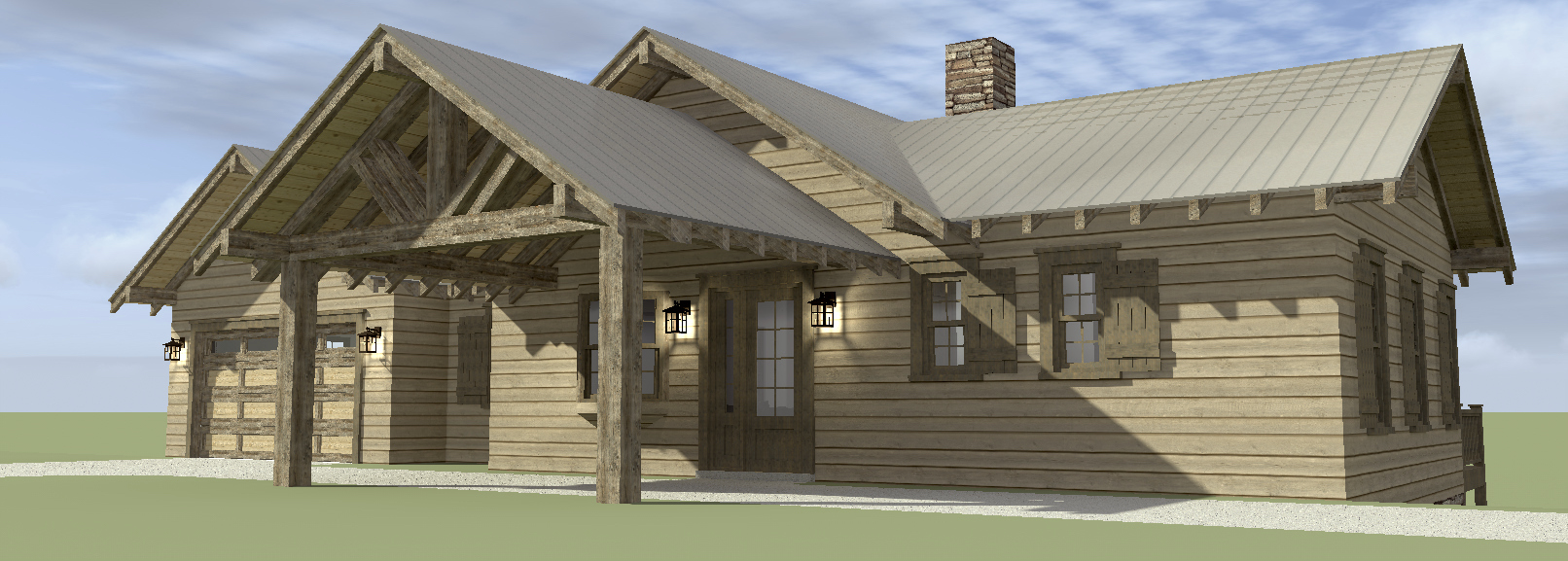 Home Plan Rear Elevation of this 3-Bedroom,2200 Sq Ft Plan -116-1074