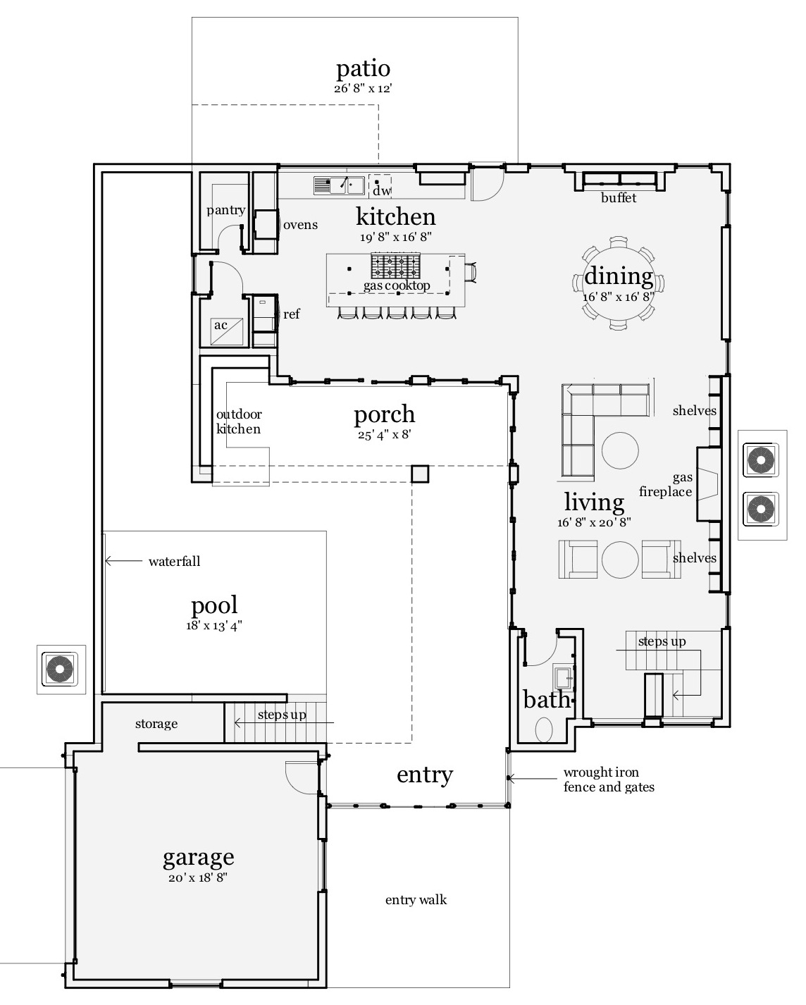 Floor Plan First Story of Modern Plan #116-1078