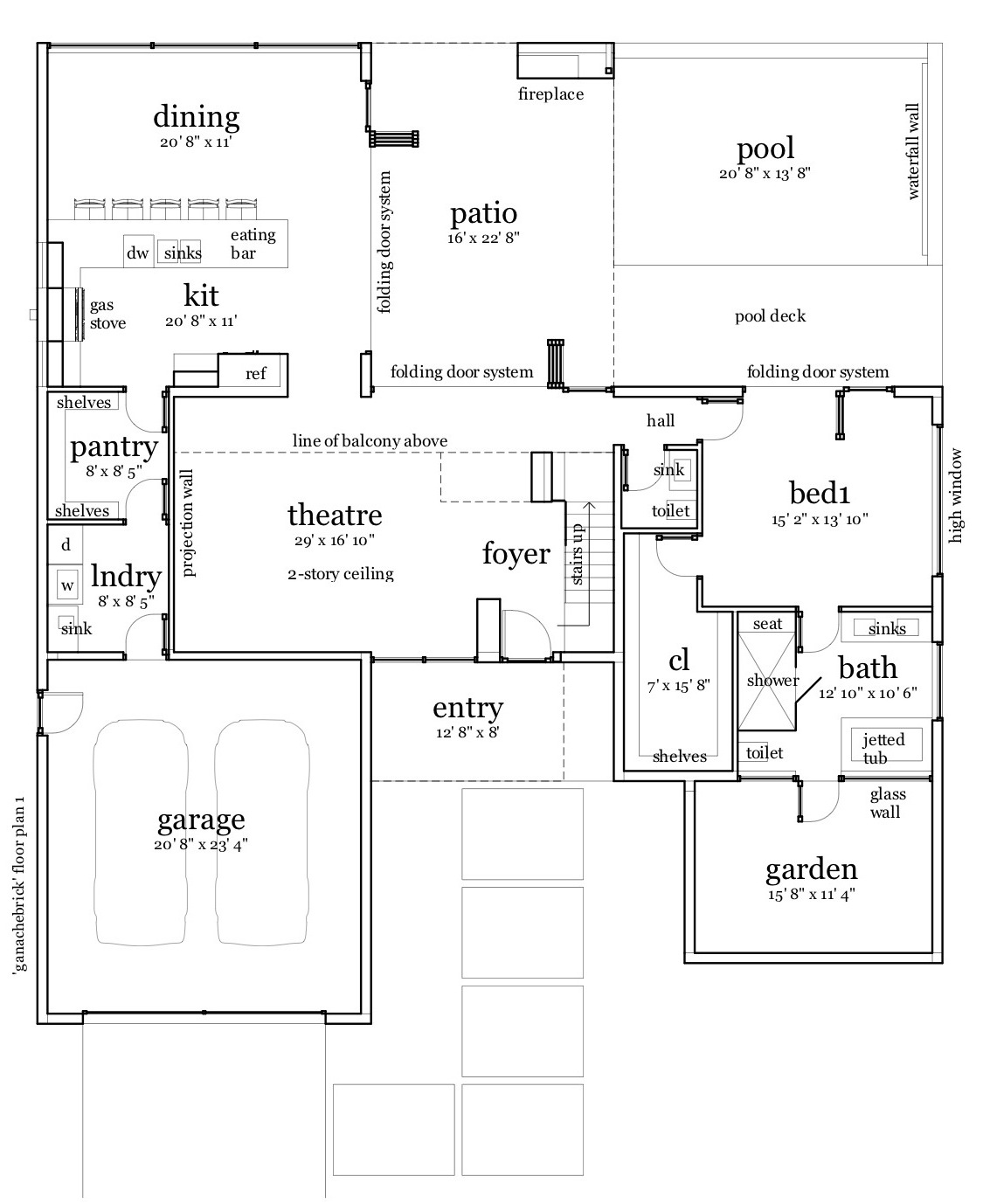 Floor Plan First Story of Modern Plan #116-1079