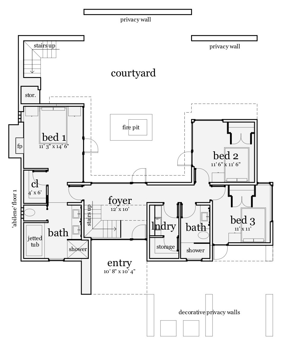 Floor Plan First Story of Modern Plan #116-1084