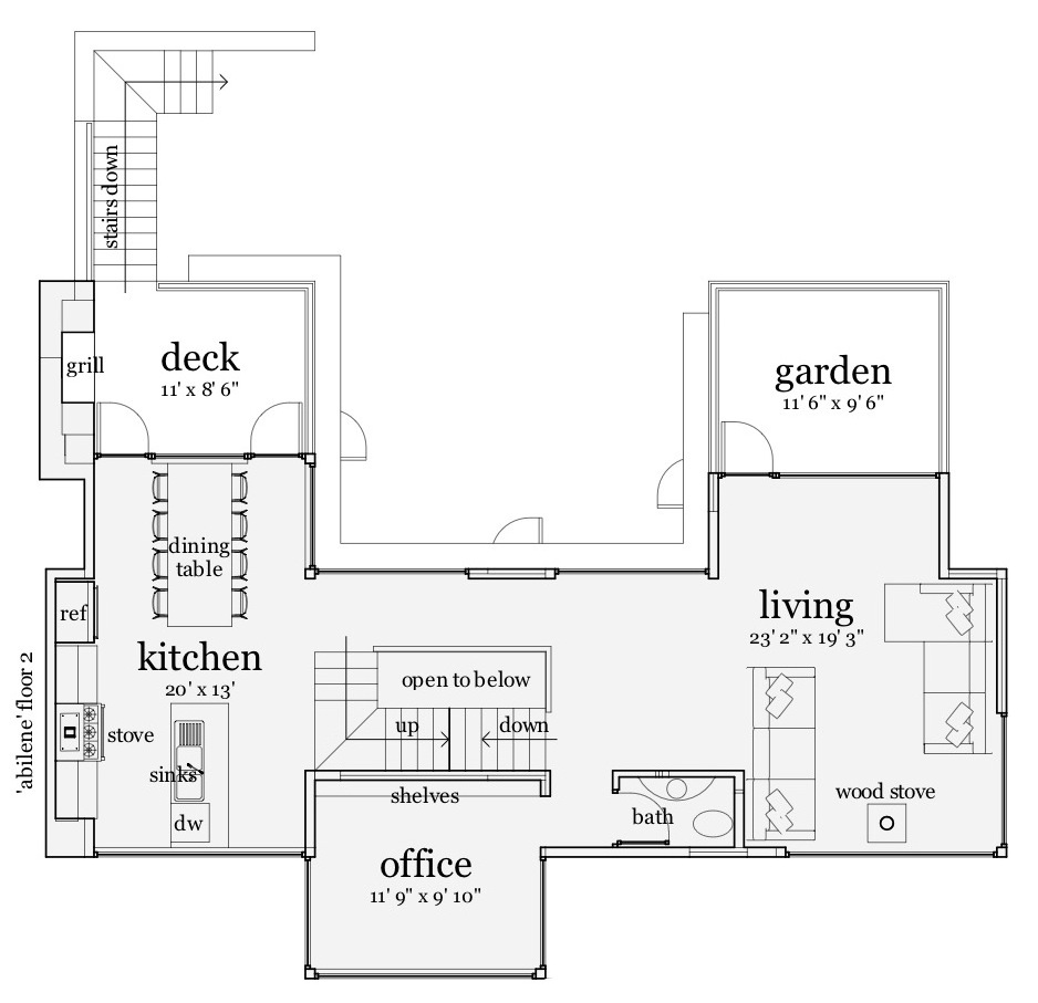 Floor Plan Second Story of Modern Plan #116-1084