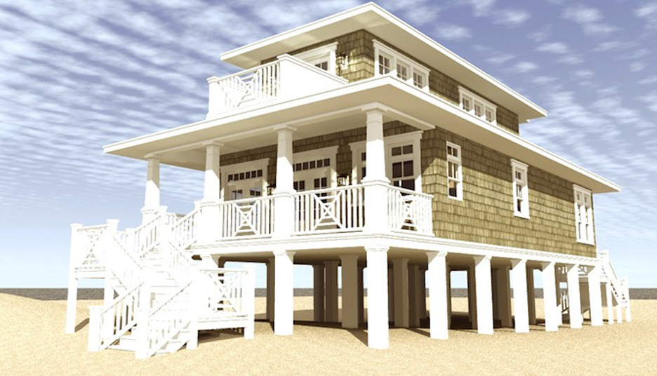 Home Plan Rear Elevation of this 3-Bedroom,1581 Sq Ft Plan -116-1085