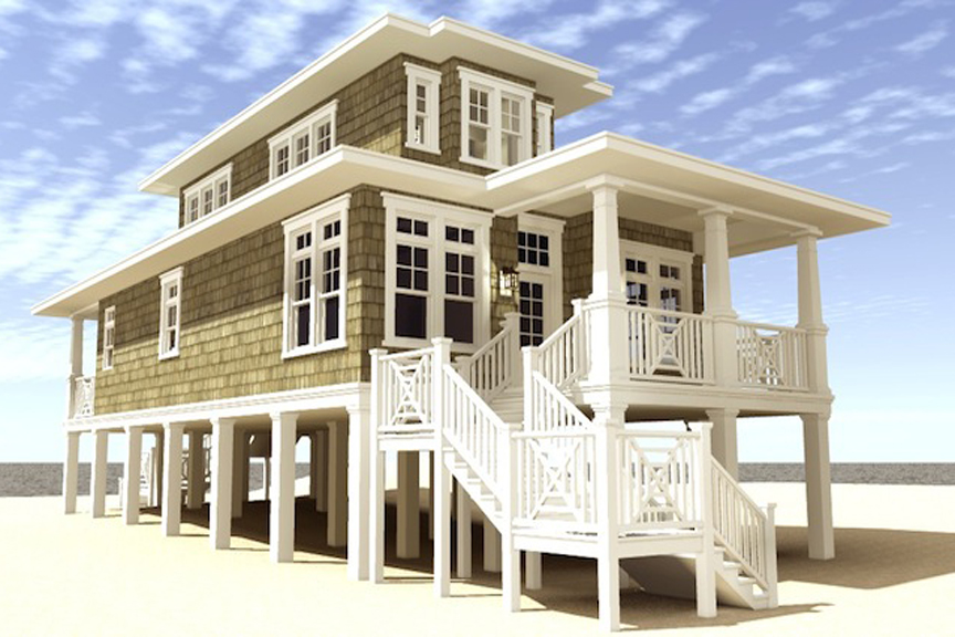 Home Plan Left Elevation of this 3-Bedroom,1581 Sq Ft Plan -116-1085
