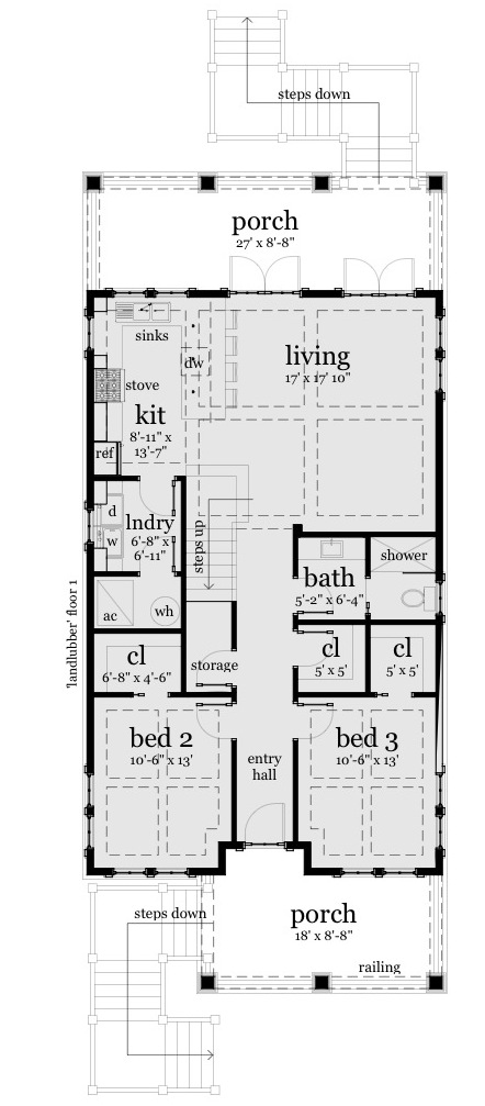 Floor Plan First Story of Contemporary Plan #116-1085