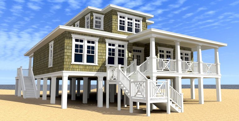 Front elevation of Coastal home (ThePlanCollection: House Plan #116-1086)
