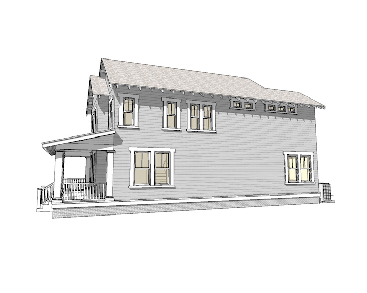 Home Plan Right Elevation of this 3-Bedroom,2080 Sq Ft Plan -116-1088