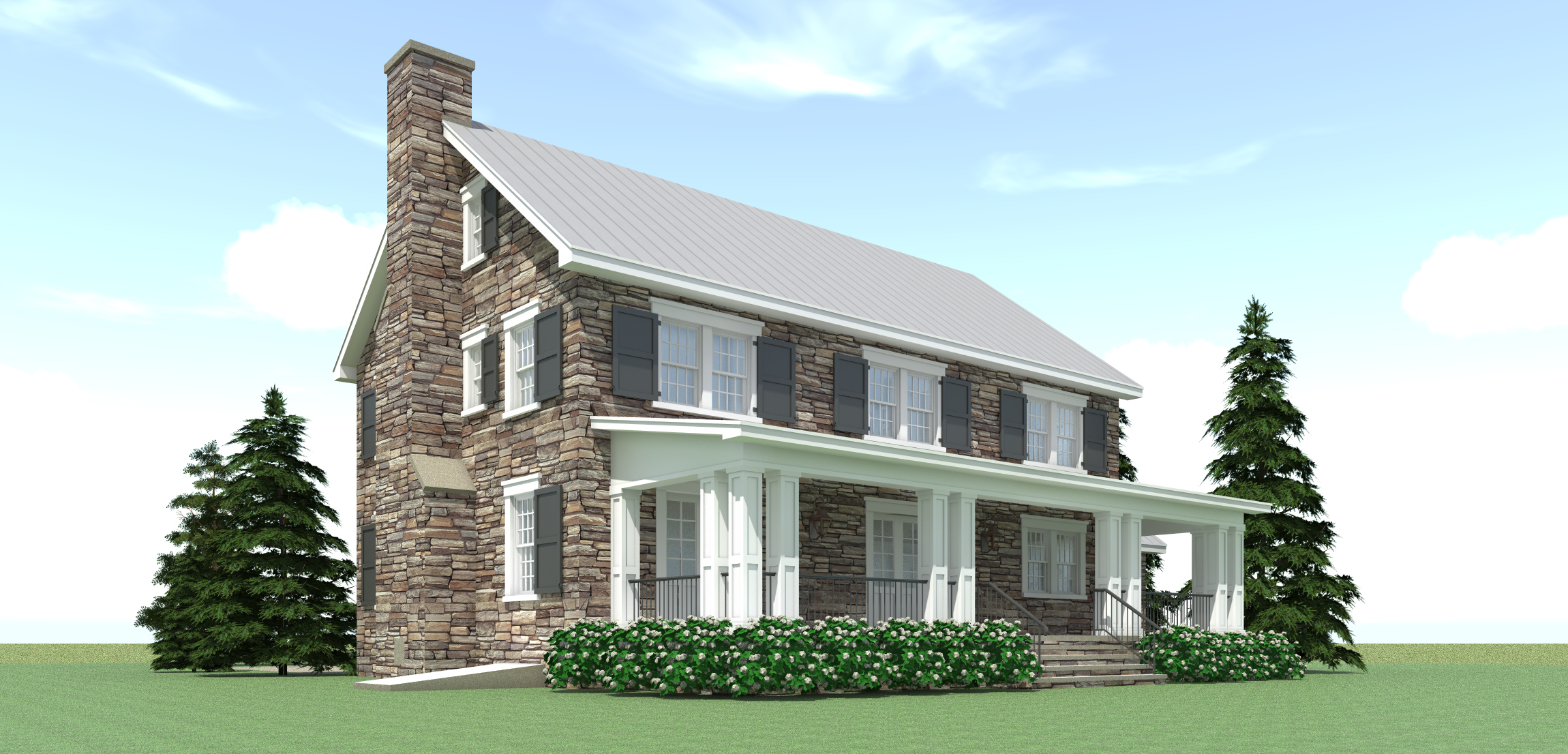 Home Plan Rear Elevation of this 4-Bedroom,3722 Sq Ft Plan -116-1090