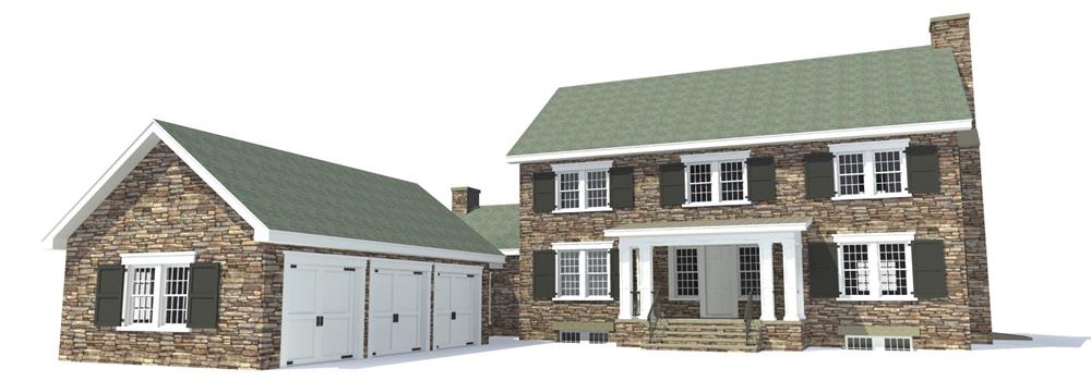 Home Plan Front Elevation of this 4-Bedroom,3722 Sq Ft Plan -116-1090