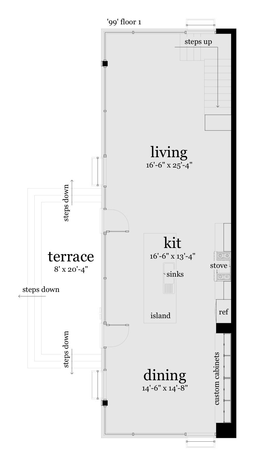 Floor Plan First Story of Modern Plan #116-1091