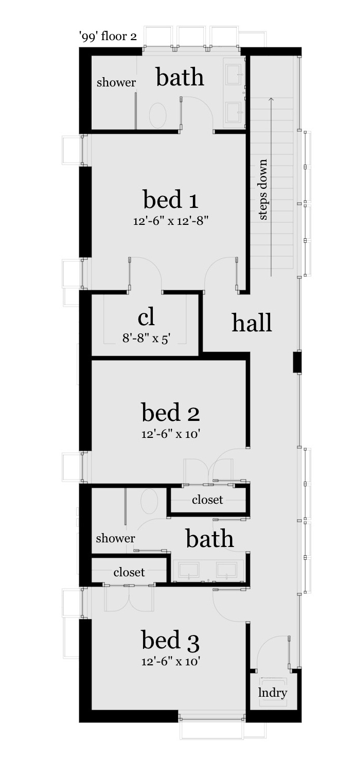 Floor Plan Second Story of Modern Plan #116-1091
