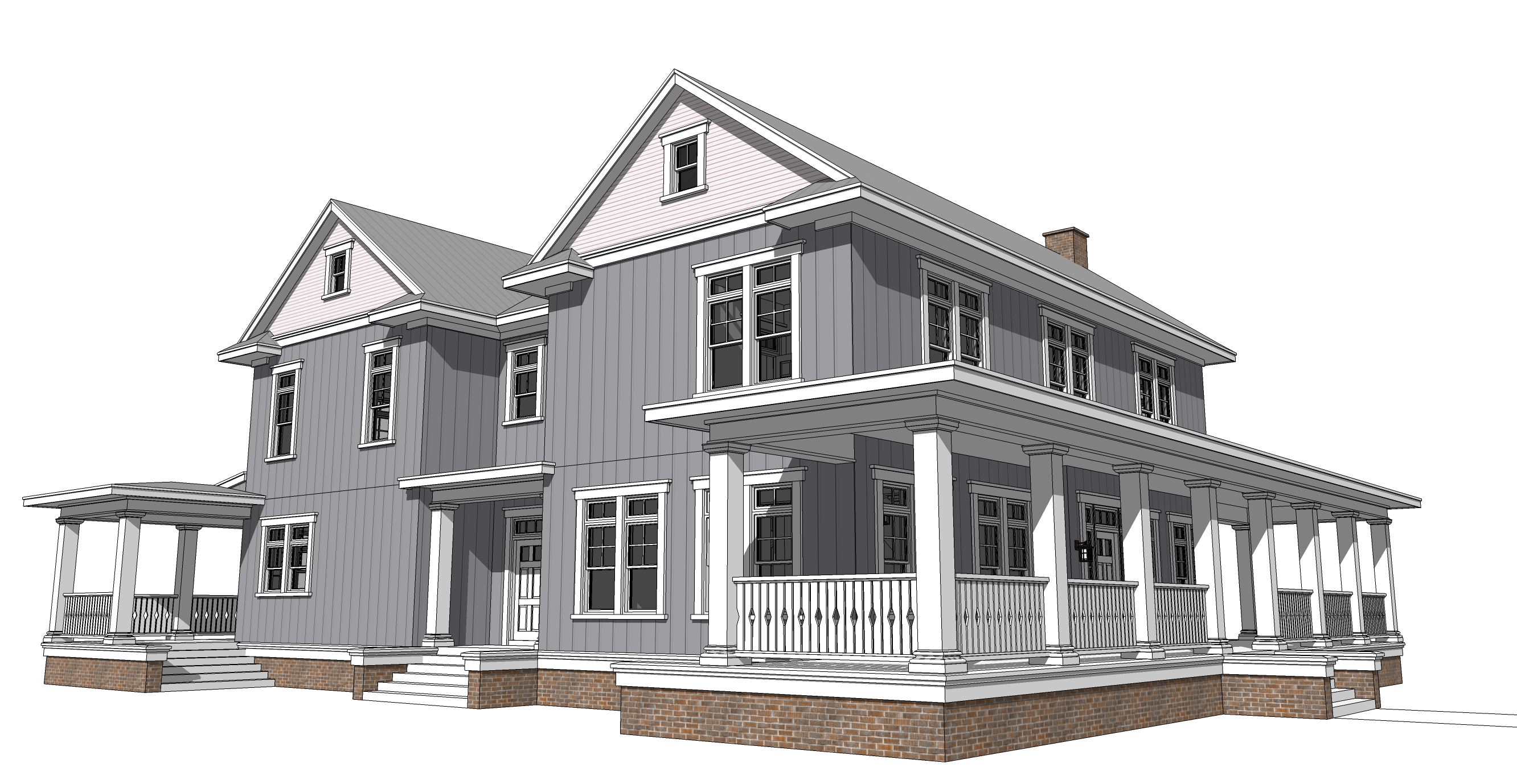 Home Plan Left Elevation of this 5-Bedroom,4742 Sq Ft Plan -116-1092