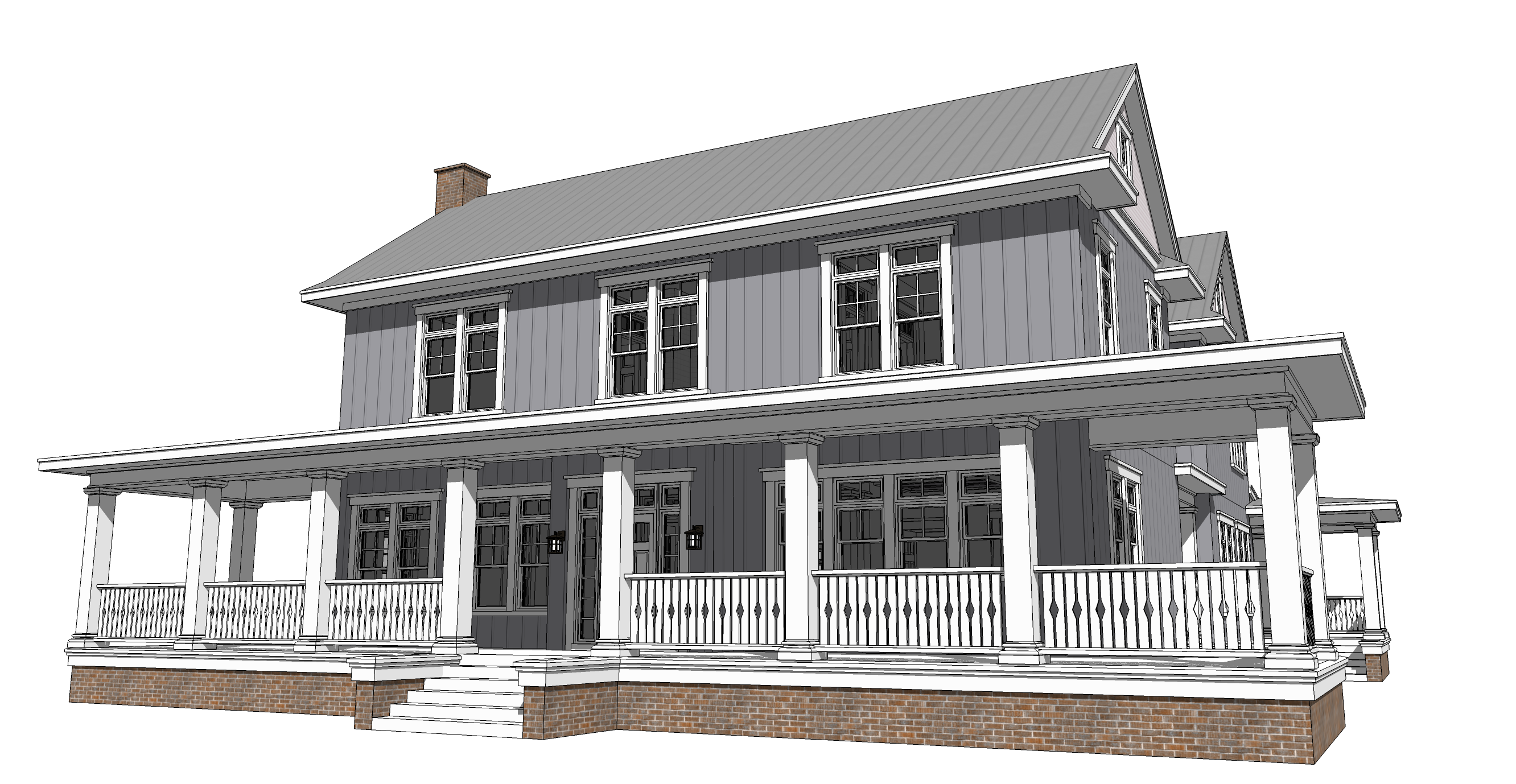 Home Plan Rear Elevation of this 5-Bedroom,4742 Sq Ft Plan -116-1092