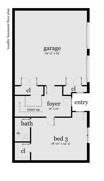 Floor Plan Basement of Contemporary Plan #116-1095