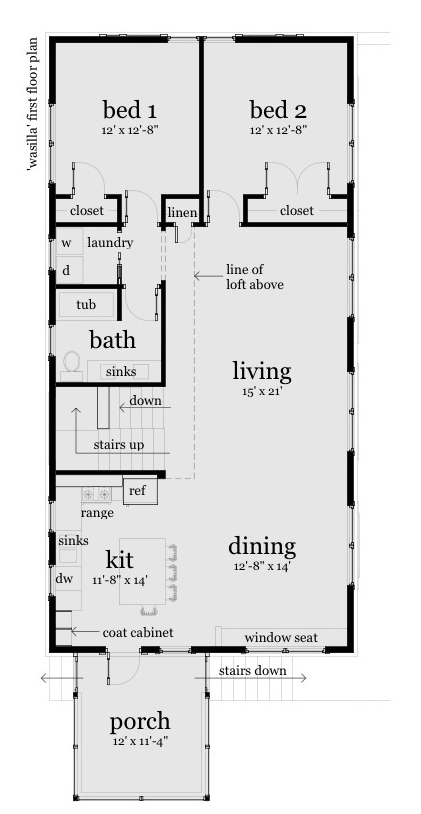 Floor Plan First Story of Contemporary Plan #116-1095