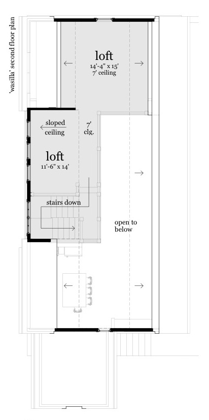Floor Plan Second Story of Contemporary Plan #116-1095