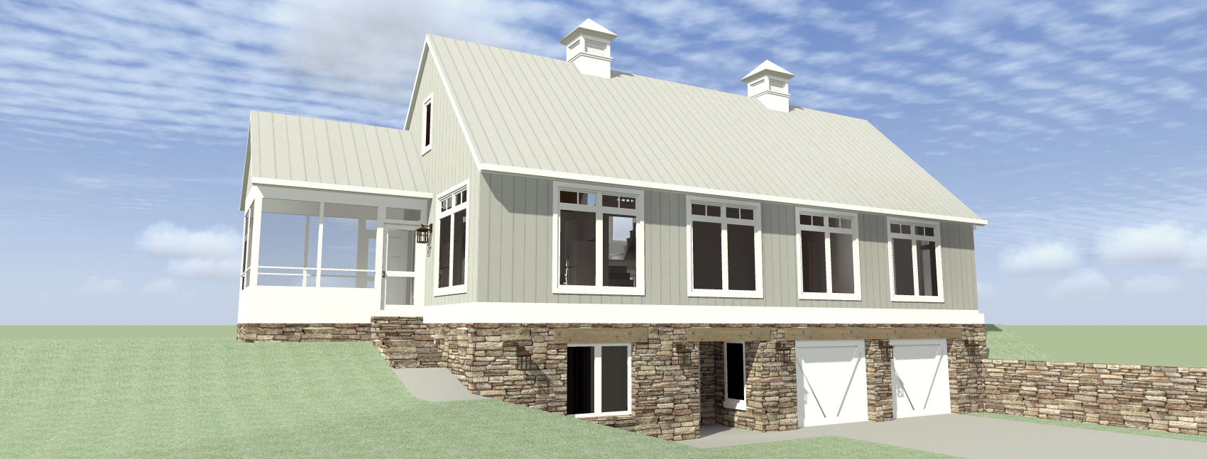 Front elevation of Modern home (ThePlanCollection: House Plan #116-1095)