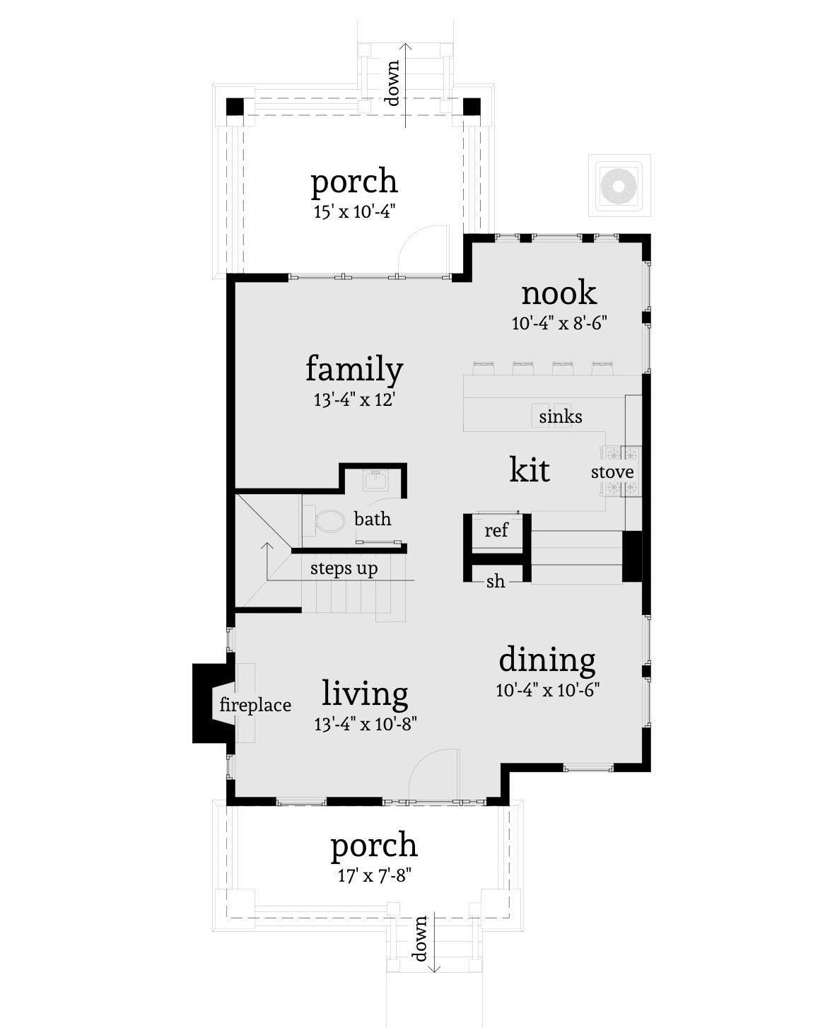 Floor Plan First Story of Country Plan #116-1096
