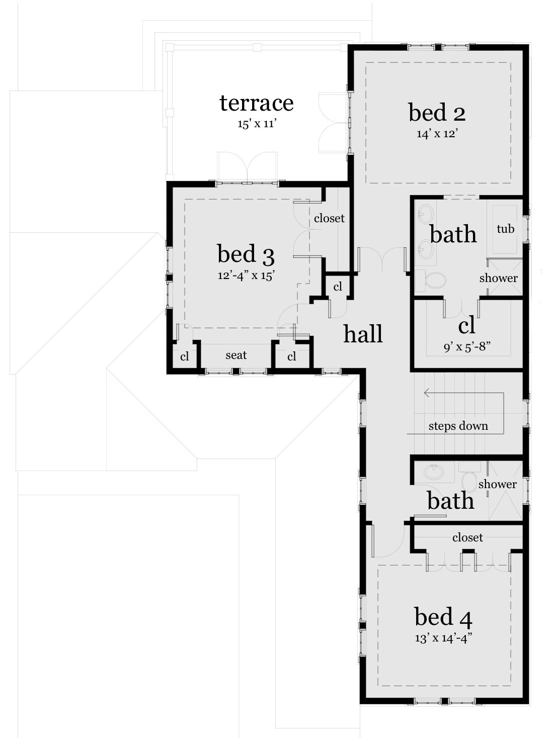 Floor Plan Second Story of Farmhouse Plan #116-1098
