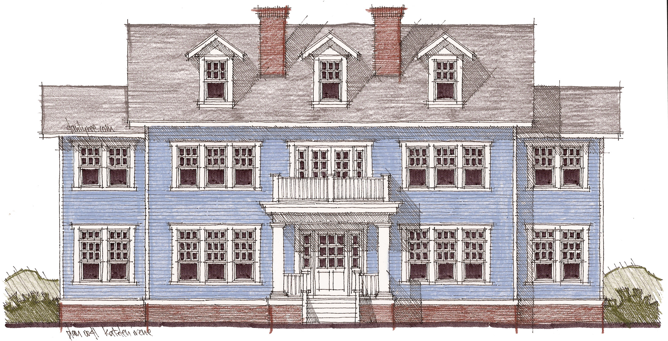 Home Plan Front Elevation of this 4-Bedroom,3347 Sq Ft Plan -116-1099