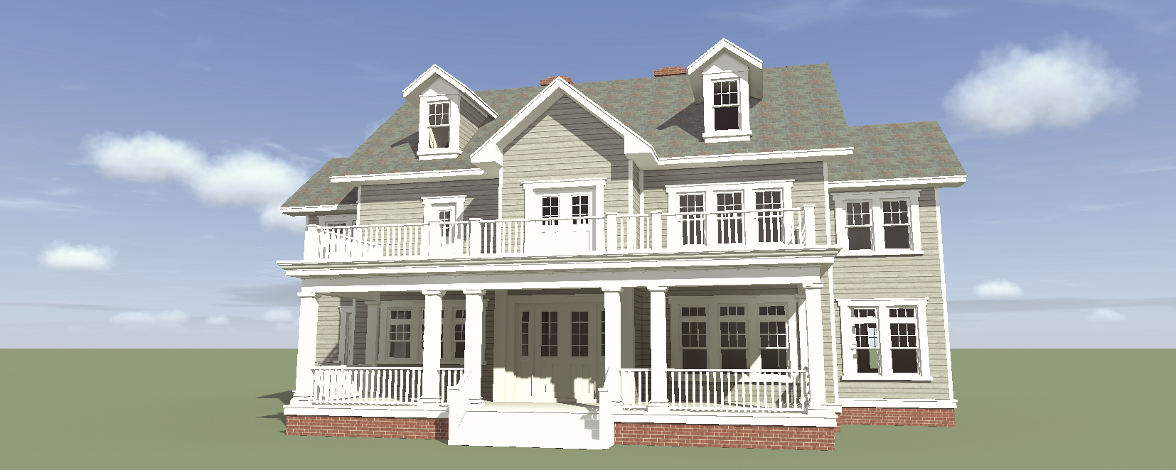 Home Plan Rear Elevation of this 4-Bedroom,3347 Sq Ft Plan -116-1099