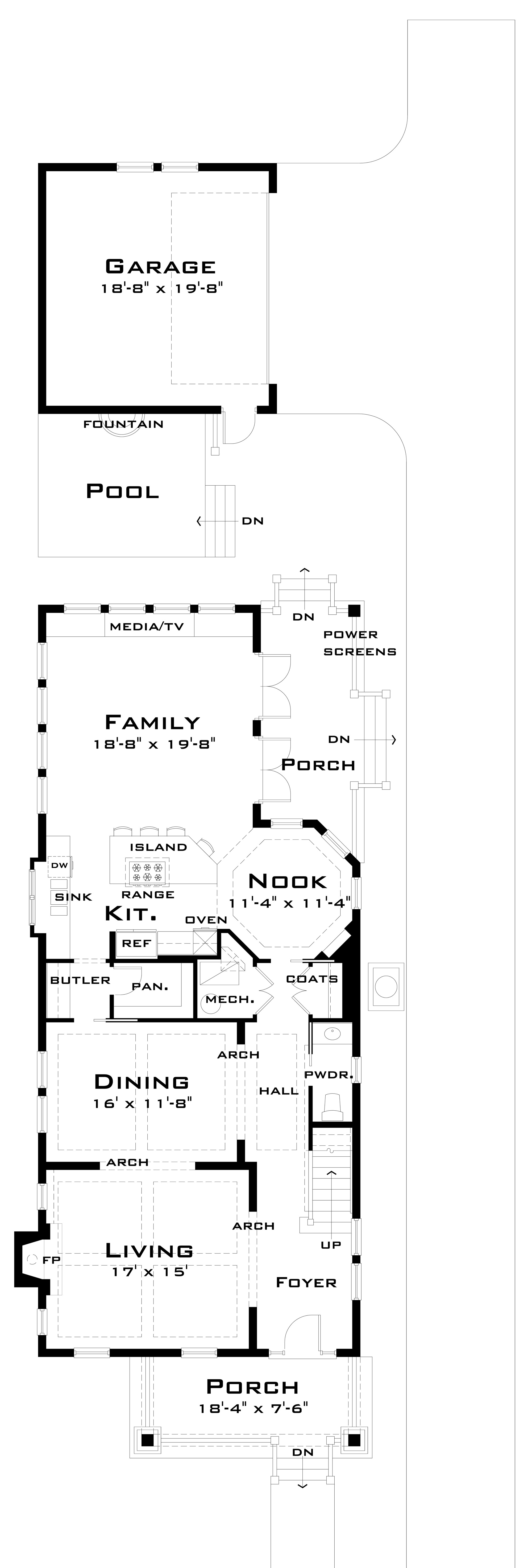 Floor Plan First Story of Craftsman Plan #116-1102