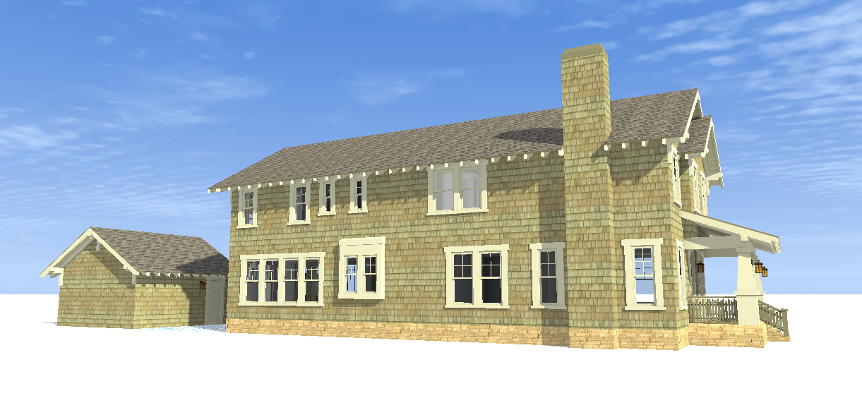 Home Plan Left Elevation of this 3-Bedroom,3117 Sq Ft Plan -116-1102