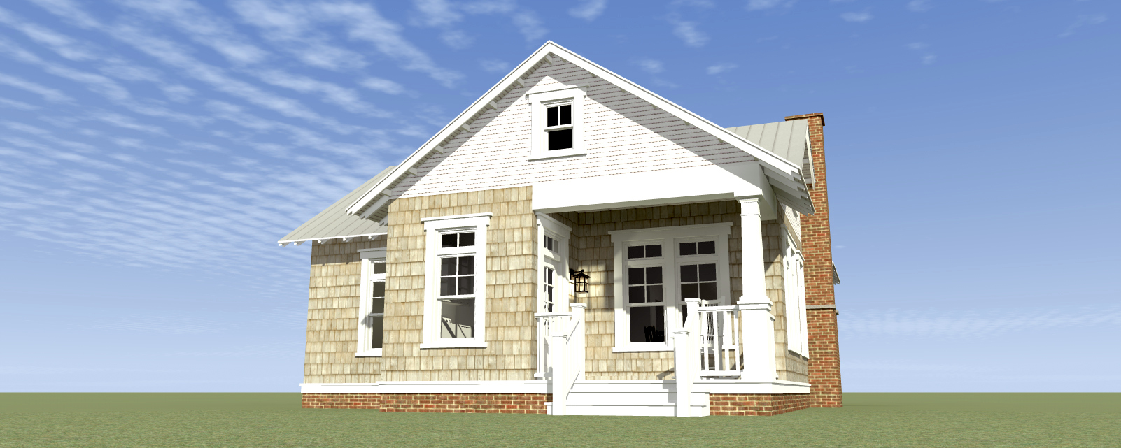 Home Plan Rear Elevation of this 1-Bedroom,841 Sq Ft Plan -116-1103