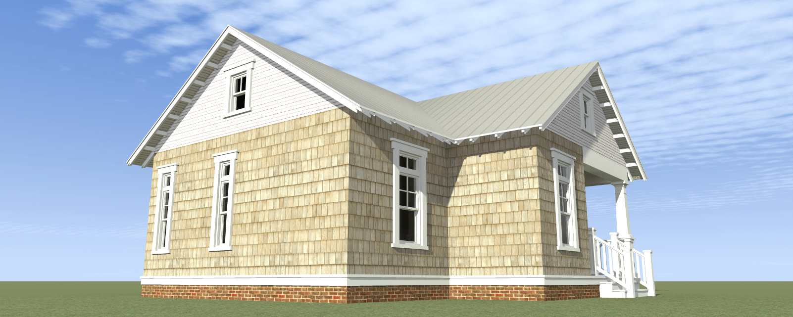 Home Plan Right Elevation of this 1-Bedroom,841 Sq Ft Plan -116-1103